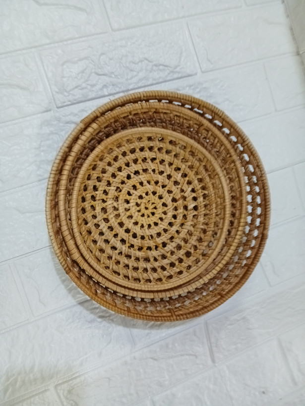 بشقاب حصیری گرد گود در سه سایز