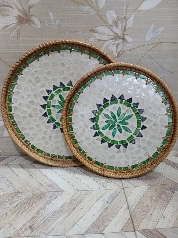سینی ۲سایز صدف کاری شده ( ۱+۱)