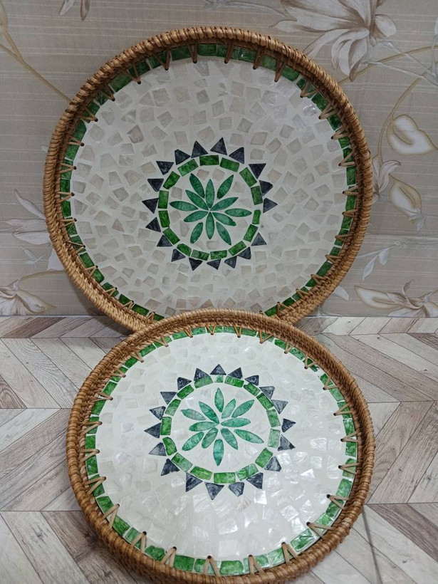 سینی ۲سایز صدف کاری شده ( ۱+۱)