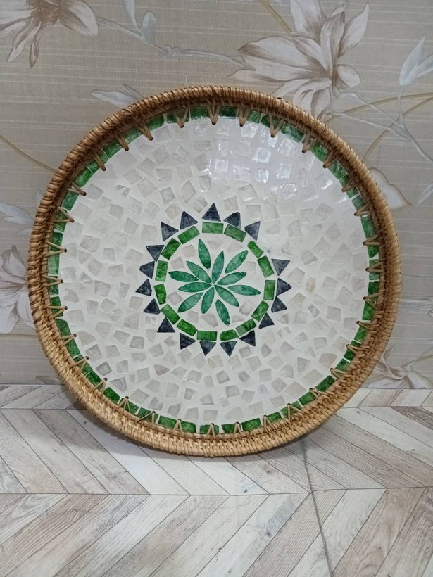سینی ۲سایز صدف کاری شده ( ۱+۱)