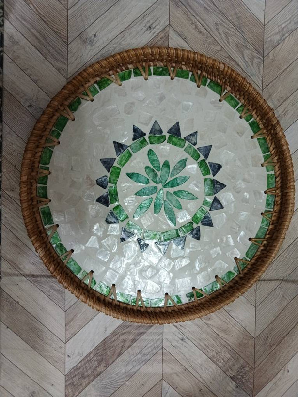 سینی ۲سایز صدف کاری شده ( ۱+۱)