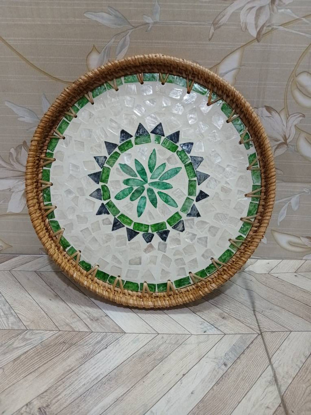 سینی ۲سایز صدف کاری شده ( ۱+۱)