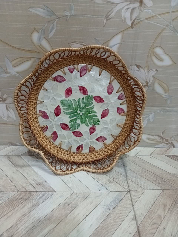 سینی گردموج داربافت طرحدار