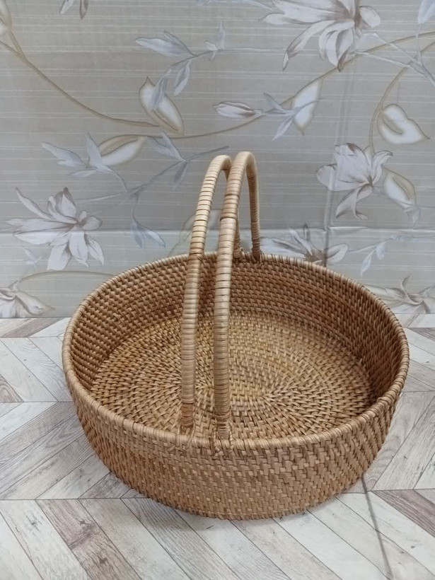 سبد حصیری دسته دار 33*28*10