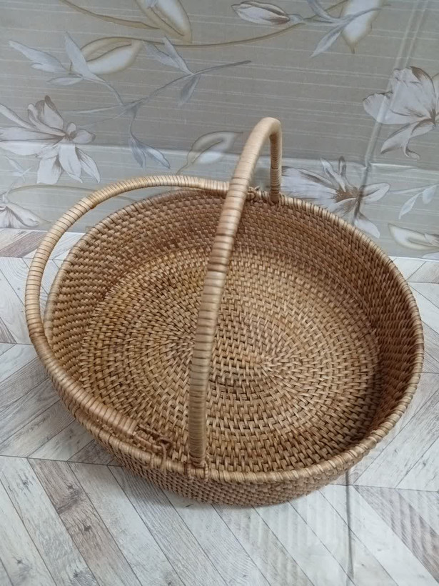 سبد حصیری دسته دار 33*28*10