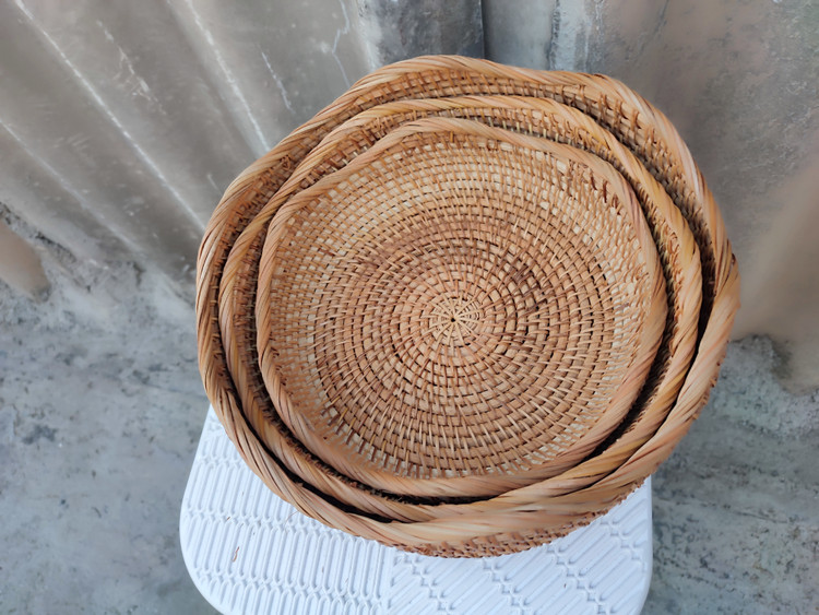 سبد حصیری گرد (۳ سایز)