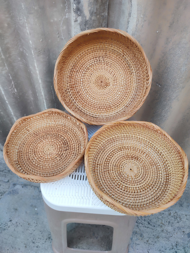 سبد حصیری گرد (۳ سایز)